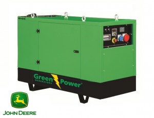 John Deere dieselmotor 30 kVA, 24 kW ljudisolerad/täckt manuell startpanel